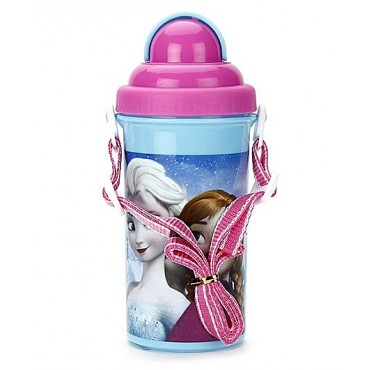 Disney Frozen Magic 500 ml Water Bottle, Blue Pink